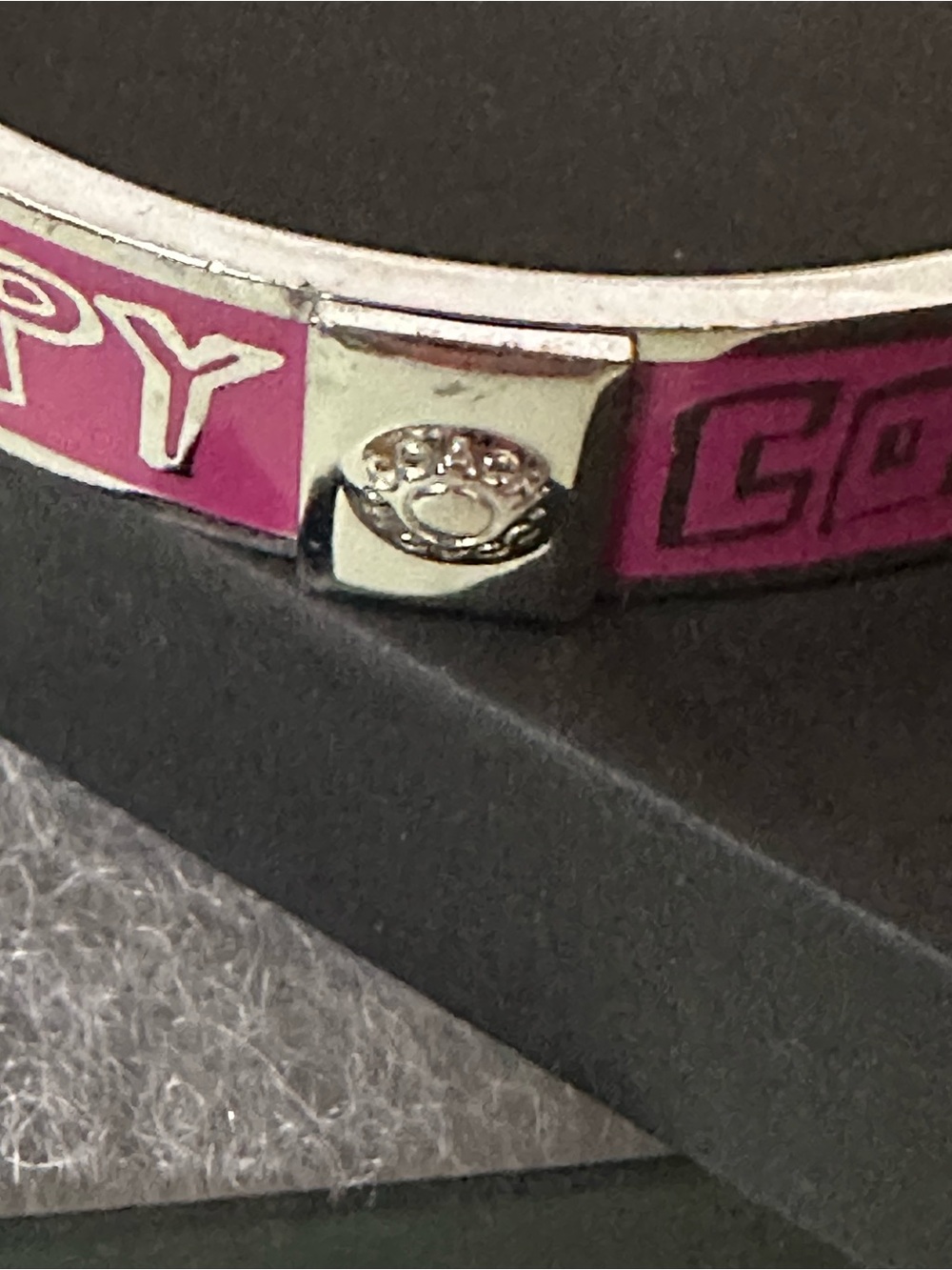 Coach Poppy est 1941  Y2K Pink Fuchsia Enamel Silver Bangle Bracelet - Picture 10 of 14